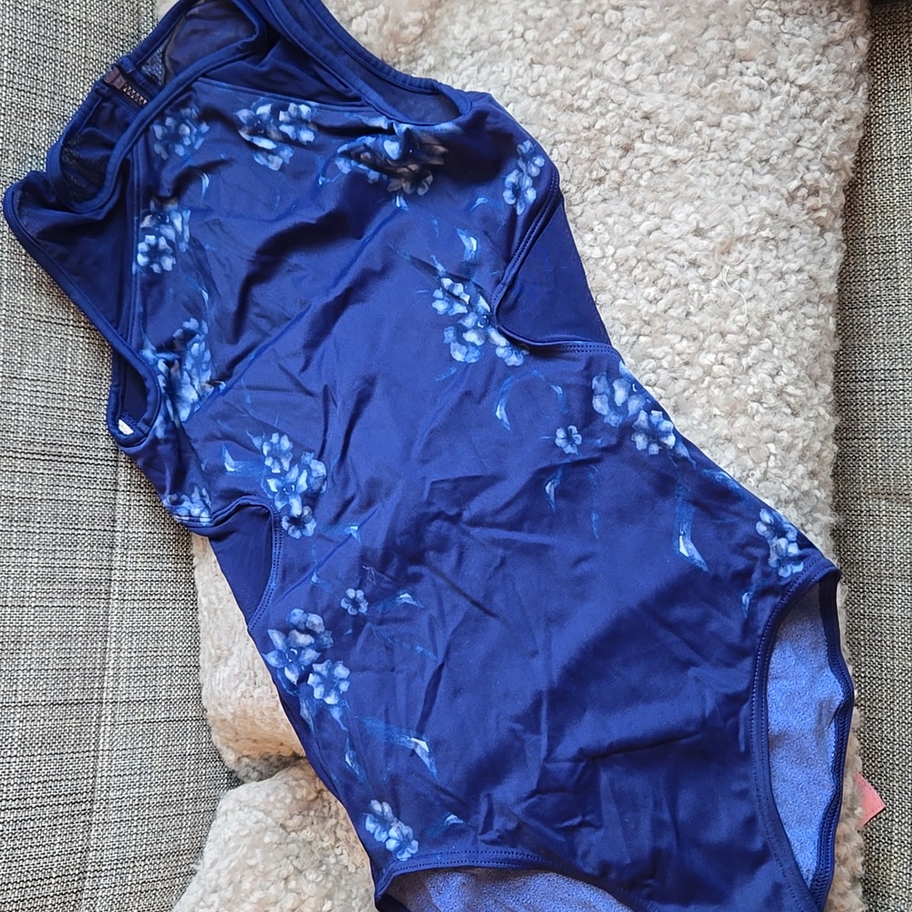 Bloch Leotard Floral print with mesh cutouts
